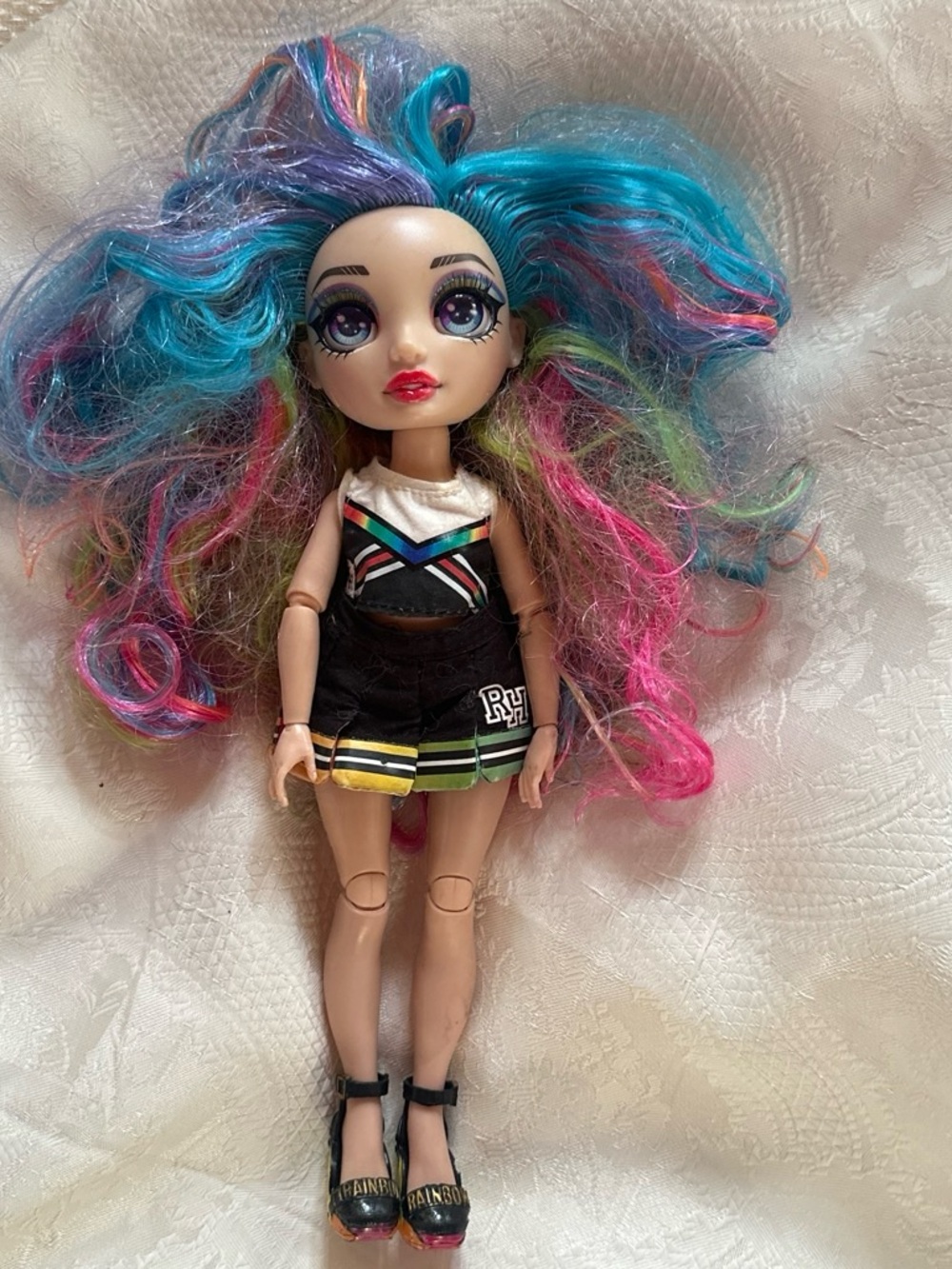 Monster high doll Colorful Rainbow-Style Fashion Doll with Multicolor Hair